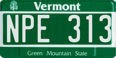 VT license plate NPE313