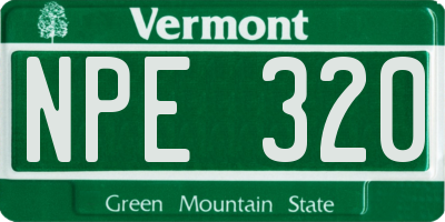 VT license plate NPE320