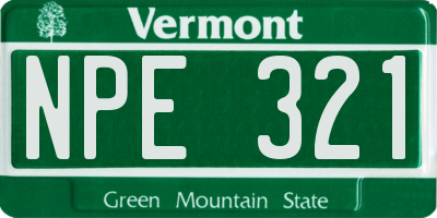 VT license plate NPE321