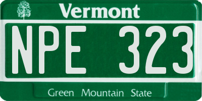 VT license plate NPE323
