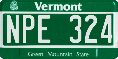 VT license plate NPE324
