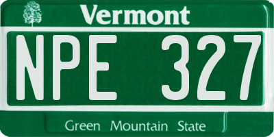 VT license plate NPE327