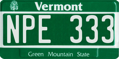 VT license plate NPE333