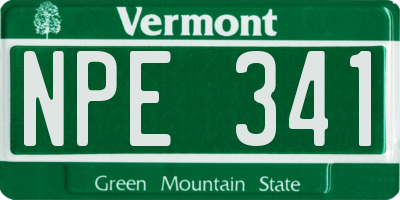 VT license plate NPE341