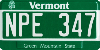 VT license plate NPE347