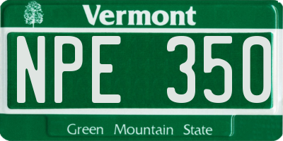 VT license plate NPE350