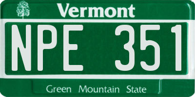 VT license plate NPE351