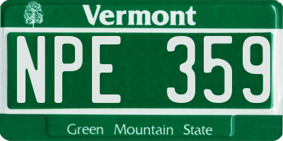VT license plate NPE359