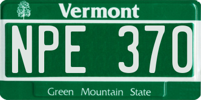 VT license plate NPE370