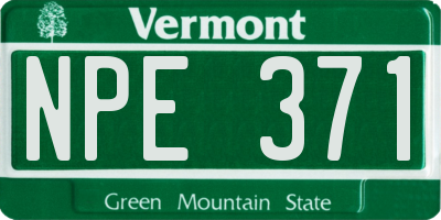 VT license plate NPE371