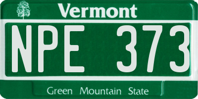 VT license plate NPE373