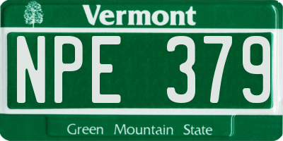 VT license plate NPE379