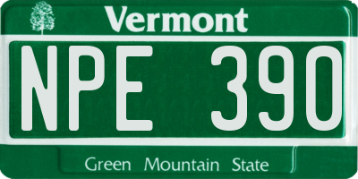 VT license plate NPE390