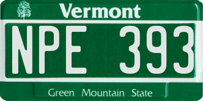 VT license plate NPE393
