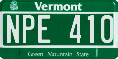 VT license plate NPE410