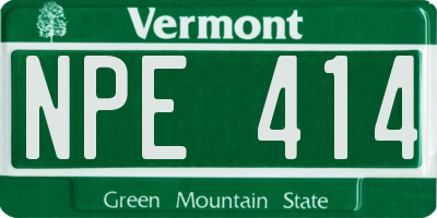 VT license plate NPE414