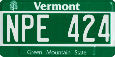 VT license plate NPE424