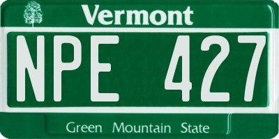 VT license plate NPE427