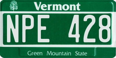 VT license plate NPE428