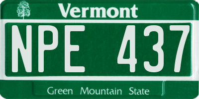 VT license plate NPE437