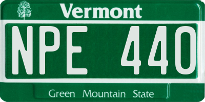 VT license plate NPE440