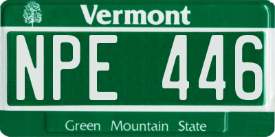 VT license plate NPE446