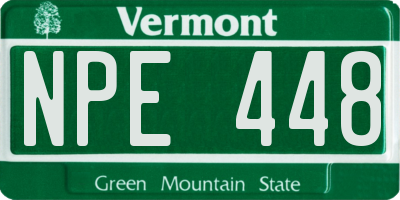 VT license plate NPE448