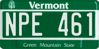 VT license plate NPE461