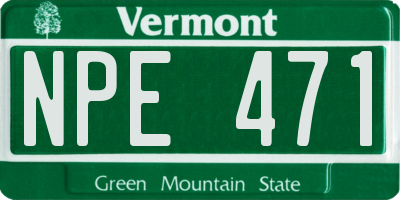VT license plate NPE471