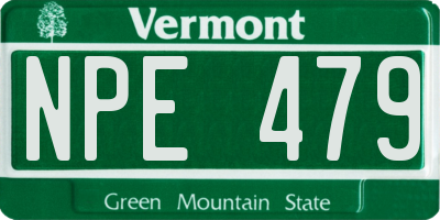 VT license plate NPE479