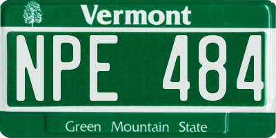 VT license plate NPE484