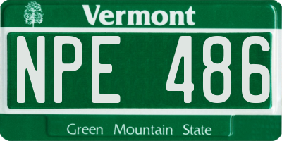 VT license plate NPE486