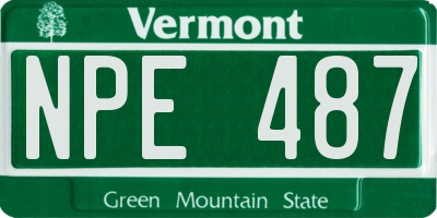 VT license plate NPE487