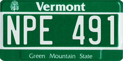 VT license plate NPE491