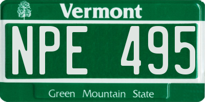 VT license plate NPE495