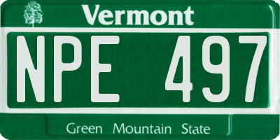 VT license plate NPE497