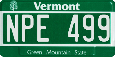 VT license plate NPE499