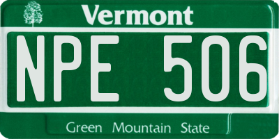 VT license plate NPE506