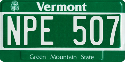 VT license plate NPE507