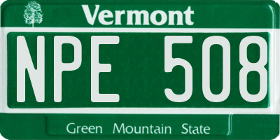 VT license plate NPE508