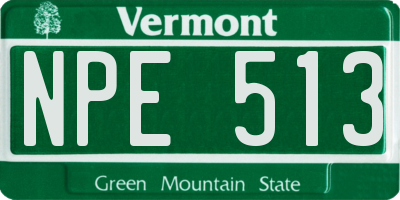VT license plate NPE513