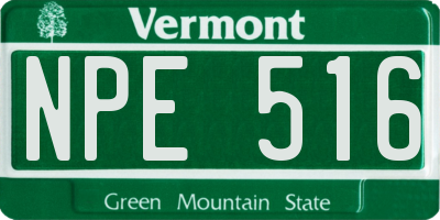 VT license plate NPE516