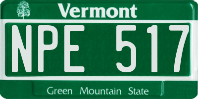 VT license plate NPE517