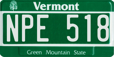 VT license plate NPE518