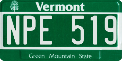 VT license plate NPE519