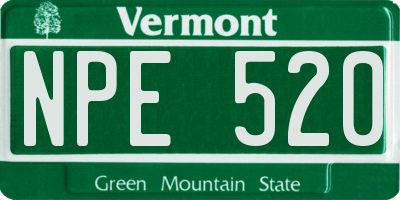 VT license plate NPE520