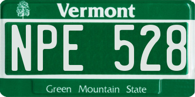 VT license plate NPE528