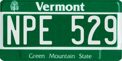 VT license plate NPE529