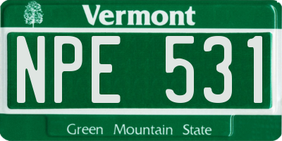 VT license plate NPE531