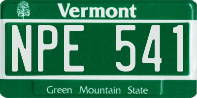 VT license plate NPE541